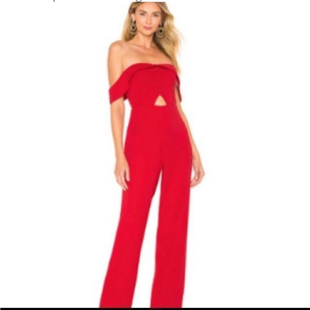 L'Academie X Revolve Leah Red Jumpsuit Size M